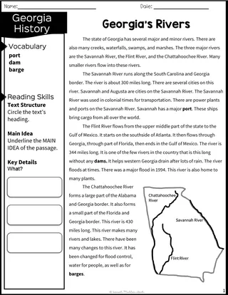 2nd Grade Reading Packet: Georgia's Rivers – cover
