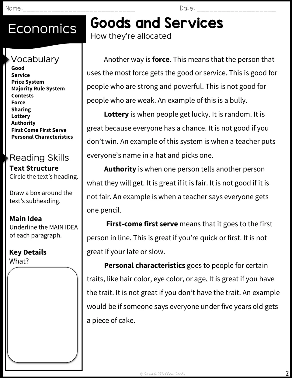 Allocation passage, part 2: force, lottery, authority, first come first serve and personal characteristics, with examples