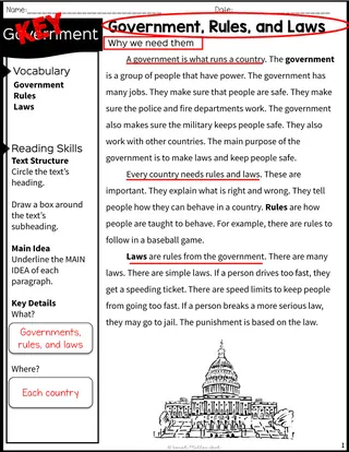 2nd Grade Reading Packet – Government & Laws – sample page 3