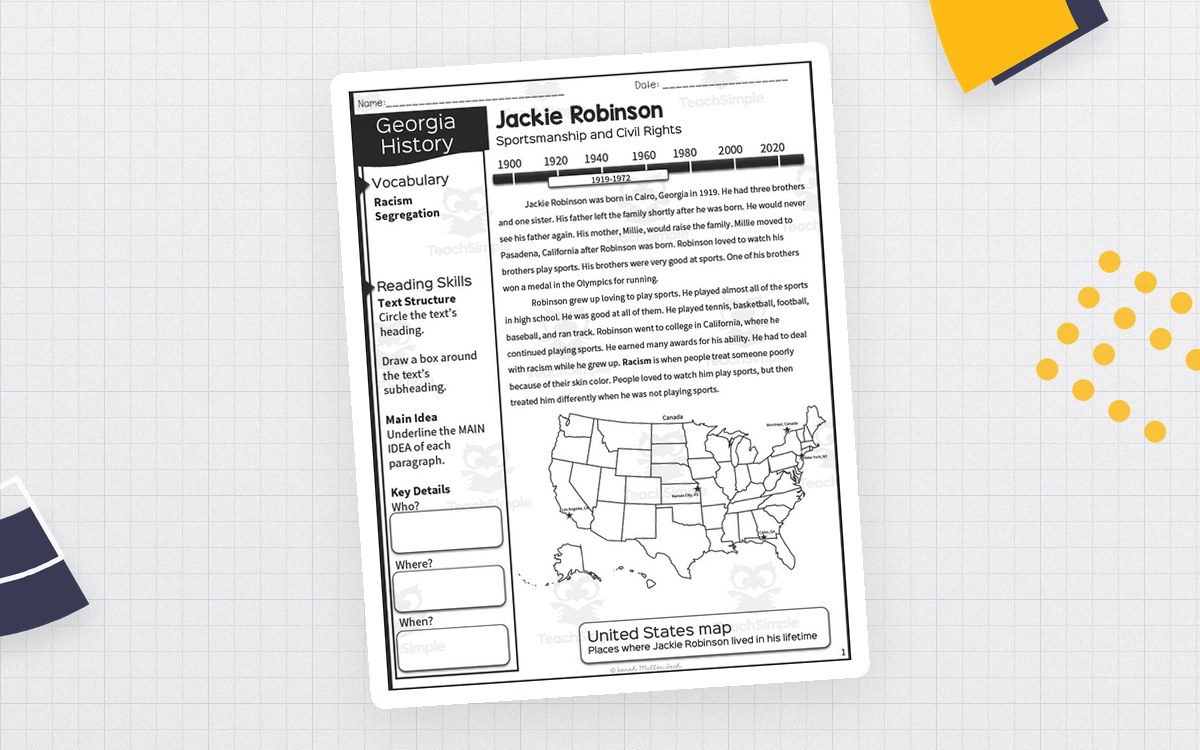 Jackie Robinson Reading Packet – 2nd Grade preview