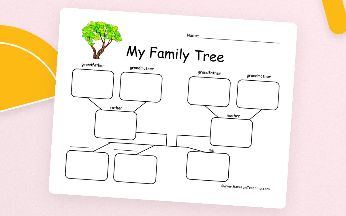 3 Children Family Tree Worksheet worksheet preview.