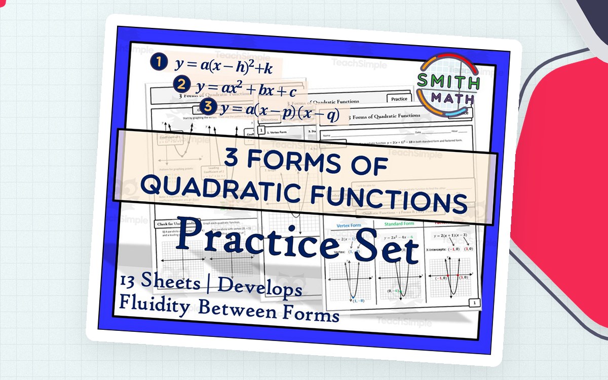 3 Forms of Quadratic Functions – Practice Set preview