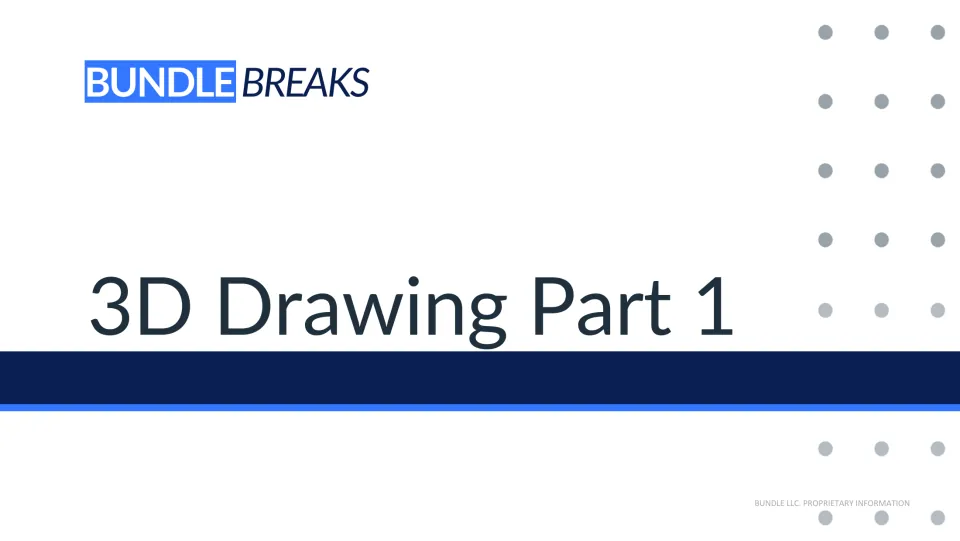 Presentation title slide reads '3D Drawing Part 1' and begins the slide sequence referenced in the lesson
