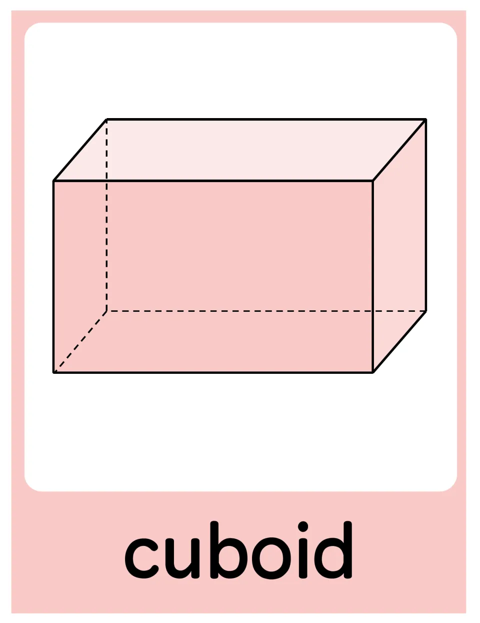 Cuboid poster in the 3D object set, showing a labeled rectangular prism diagram with dashed hidden edges