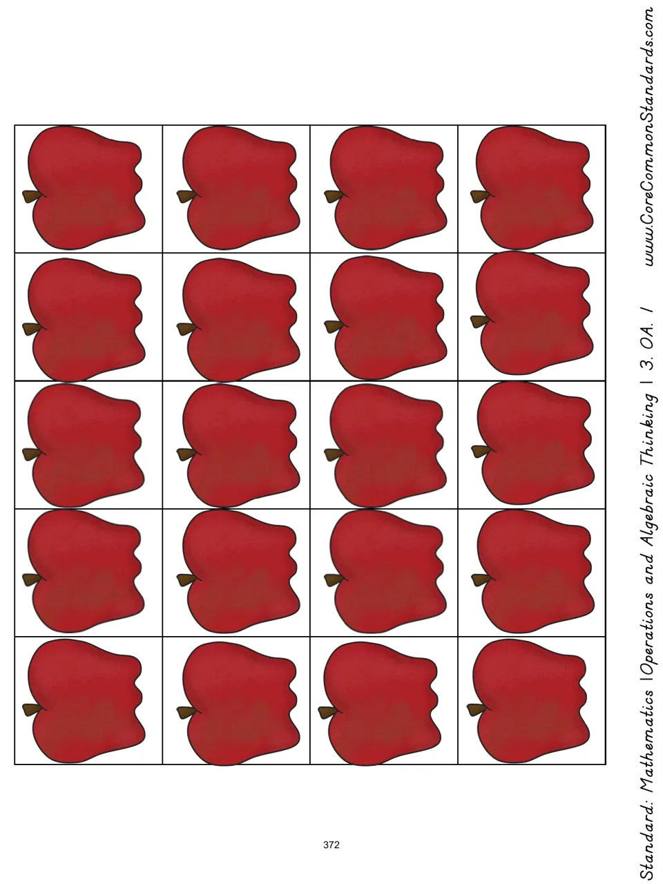 Twenty apple pieces for the Be the Baker activity about organizing apples into equal groups for pies