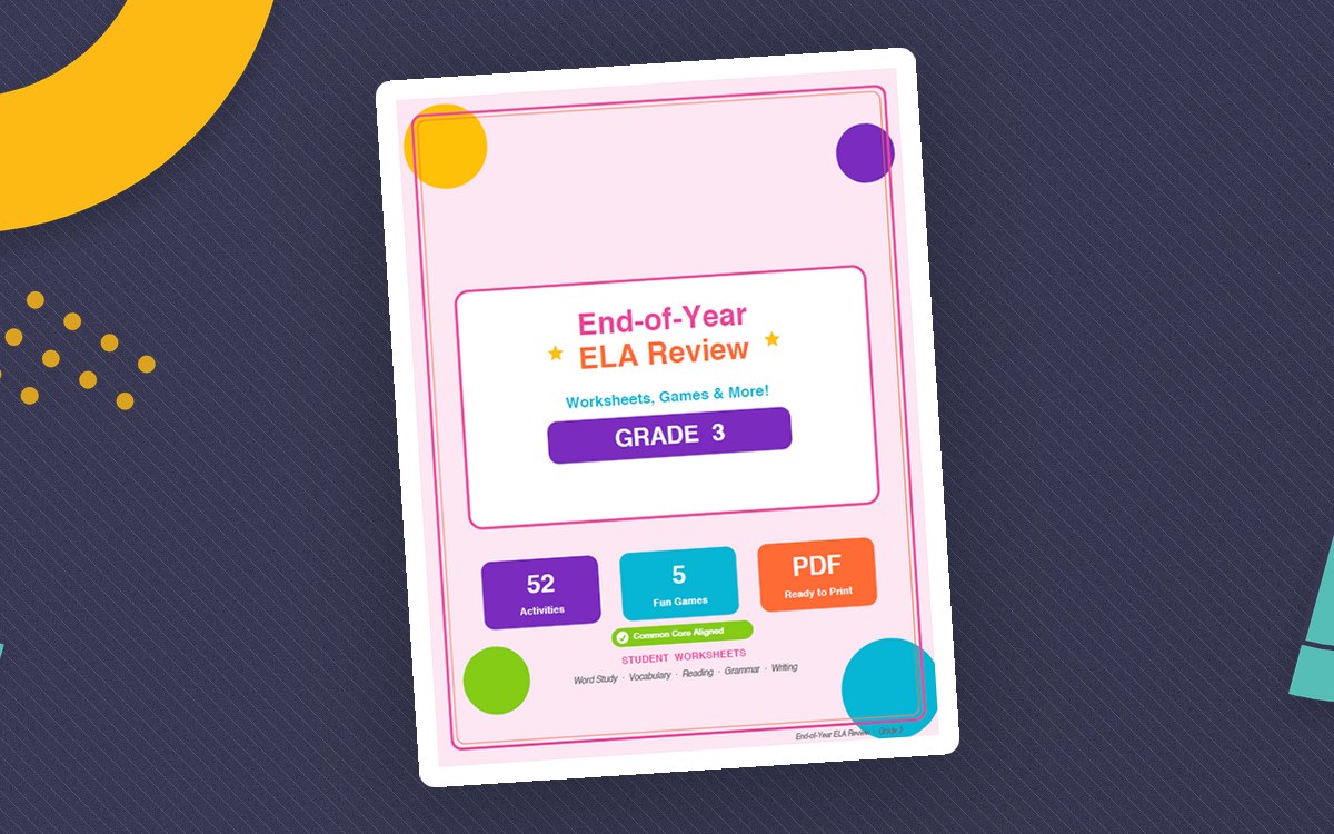 3rd Grade End of Year ELA Review Worksheets & Games teaching resource preview