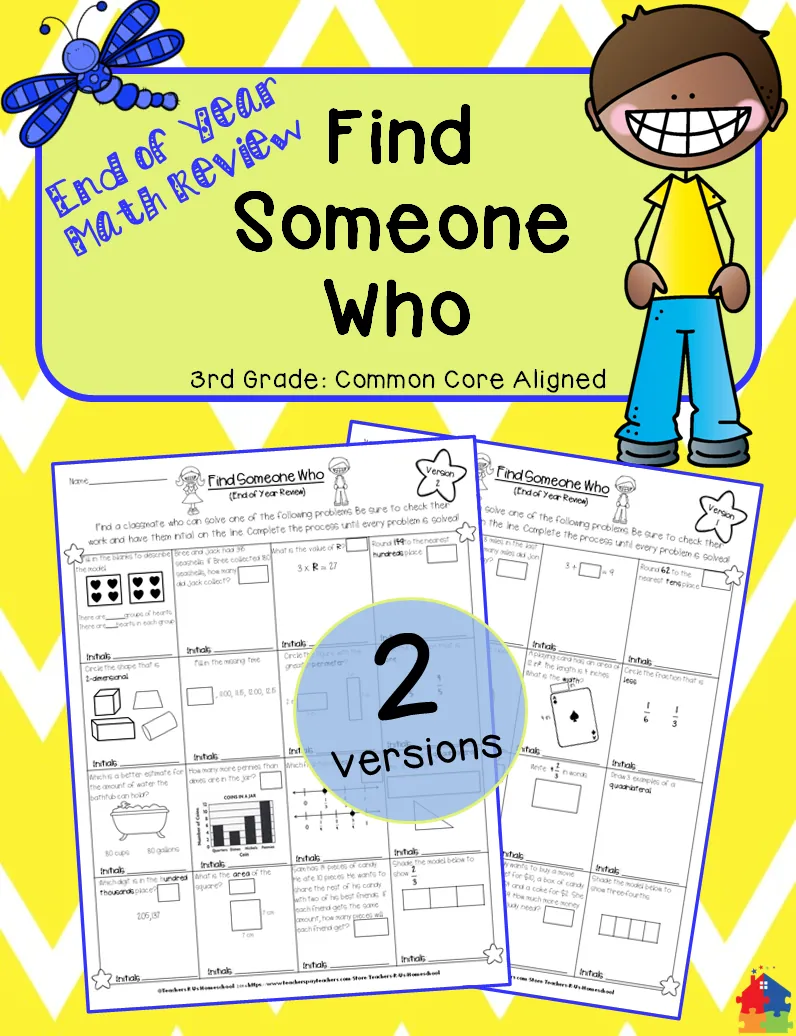 3rd Grade - Find Someone Who | End of the Year Math Review – cover