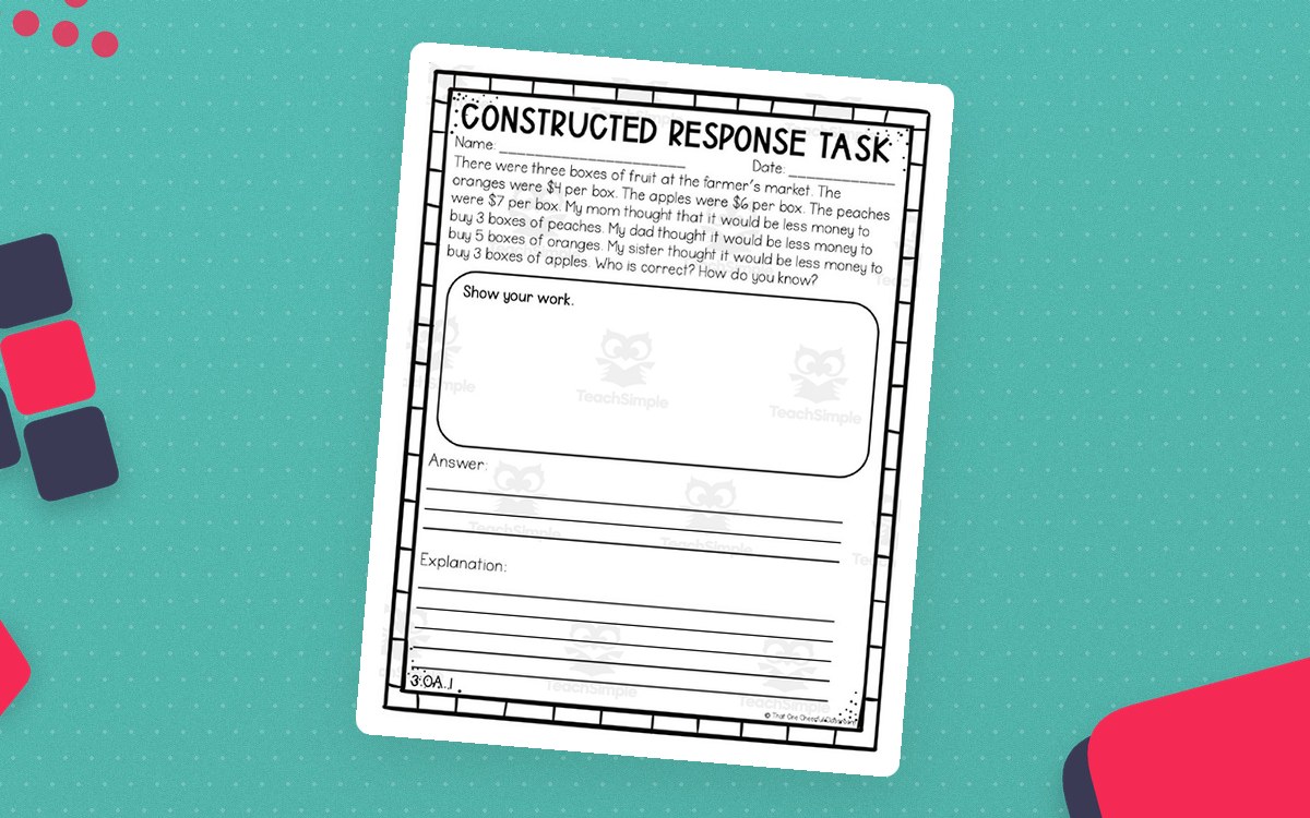 3rd Grade Math – Constructed Response Test Prep preview