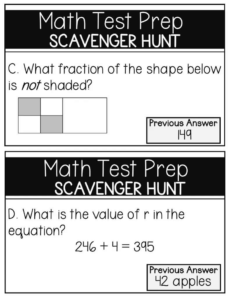 3rd Grade Math Test Prep Scavenger Hunt – cover