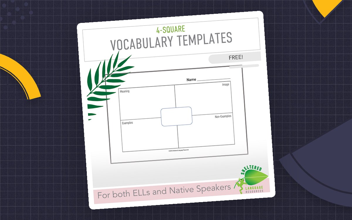 4-Square Vocabulary Templates preview: Three printable four-square vocabulary templates