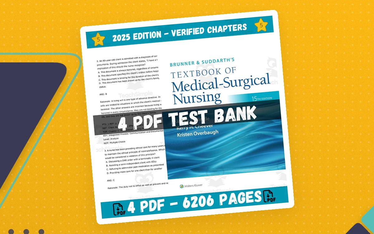 4 Test Bank Brunner and Suddarth Textbook of Medical-Surgical Nursing preview