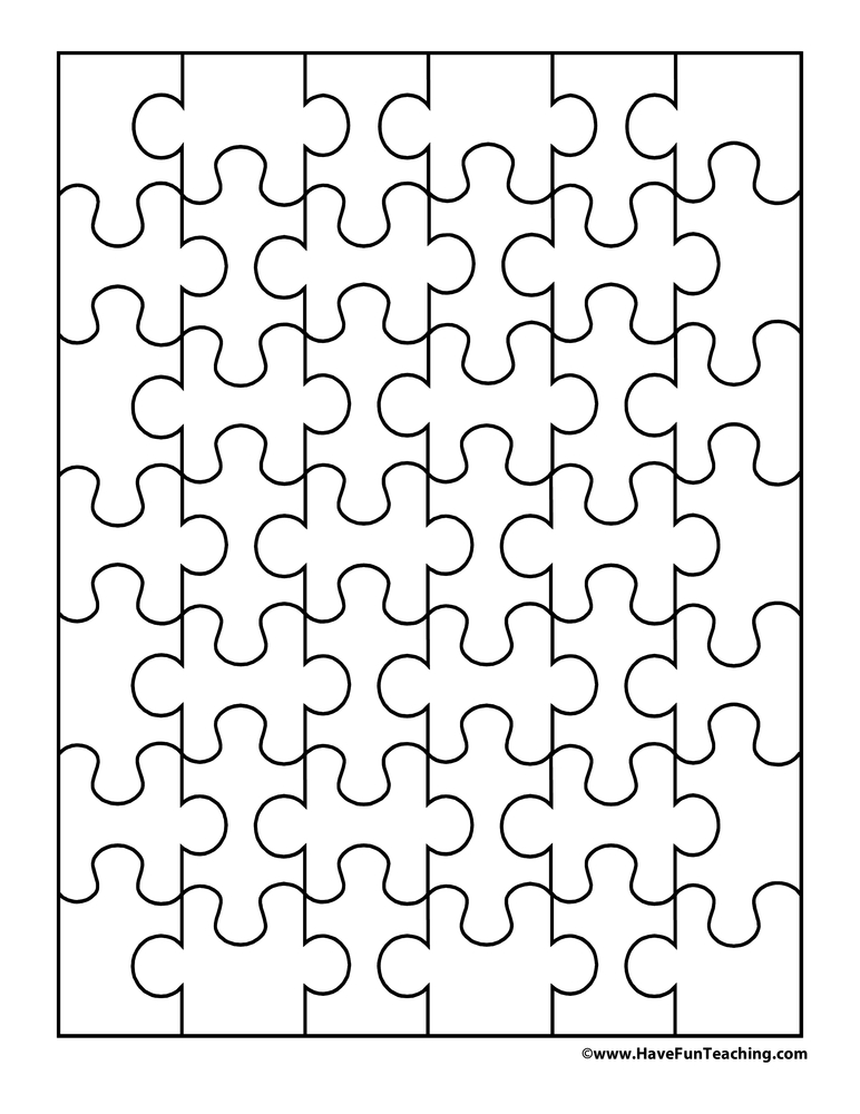 42 Pieces Blank Puzzle teaching resource preview
