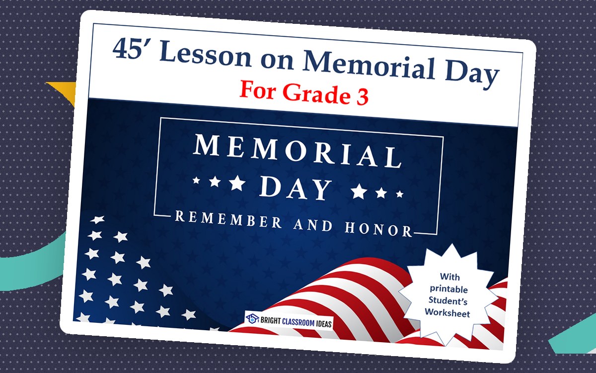 45' Lesson on Memorial Day - Worksheet & Activities | Grade 3 teaching resource preview