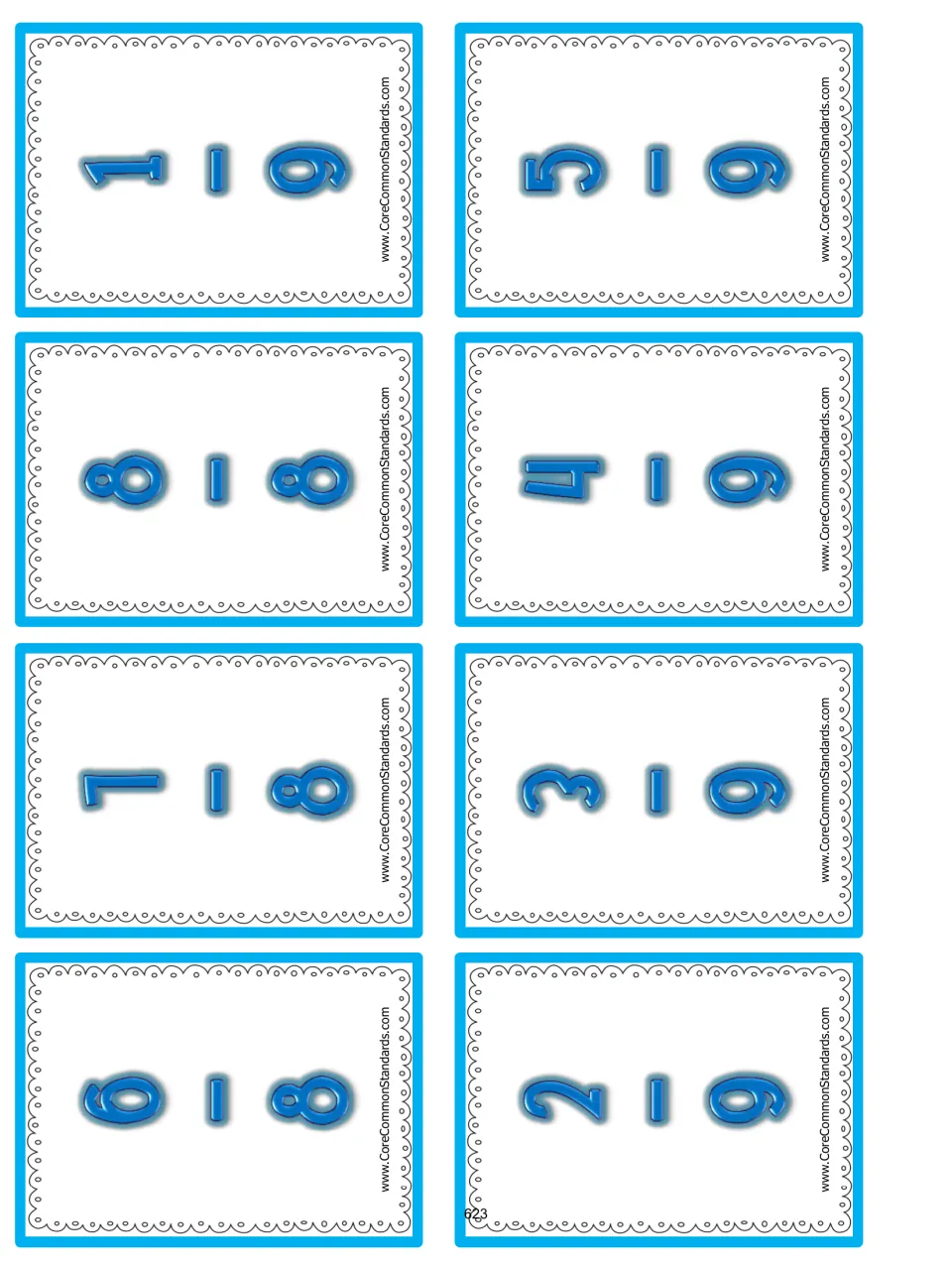 Fraction War cards 33–40 of 54 show 6/8, 7/8, 8/8, 1/9, 2/9, 3/9, 4/9, and 5/9 for comparing fractions