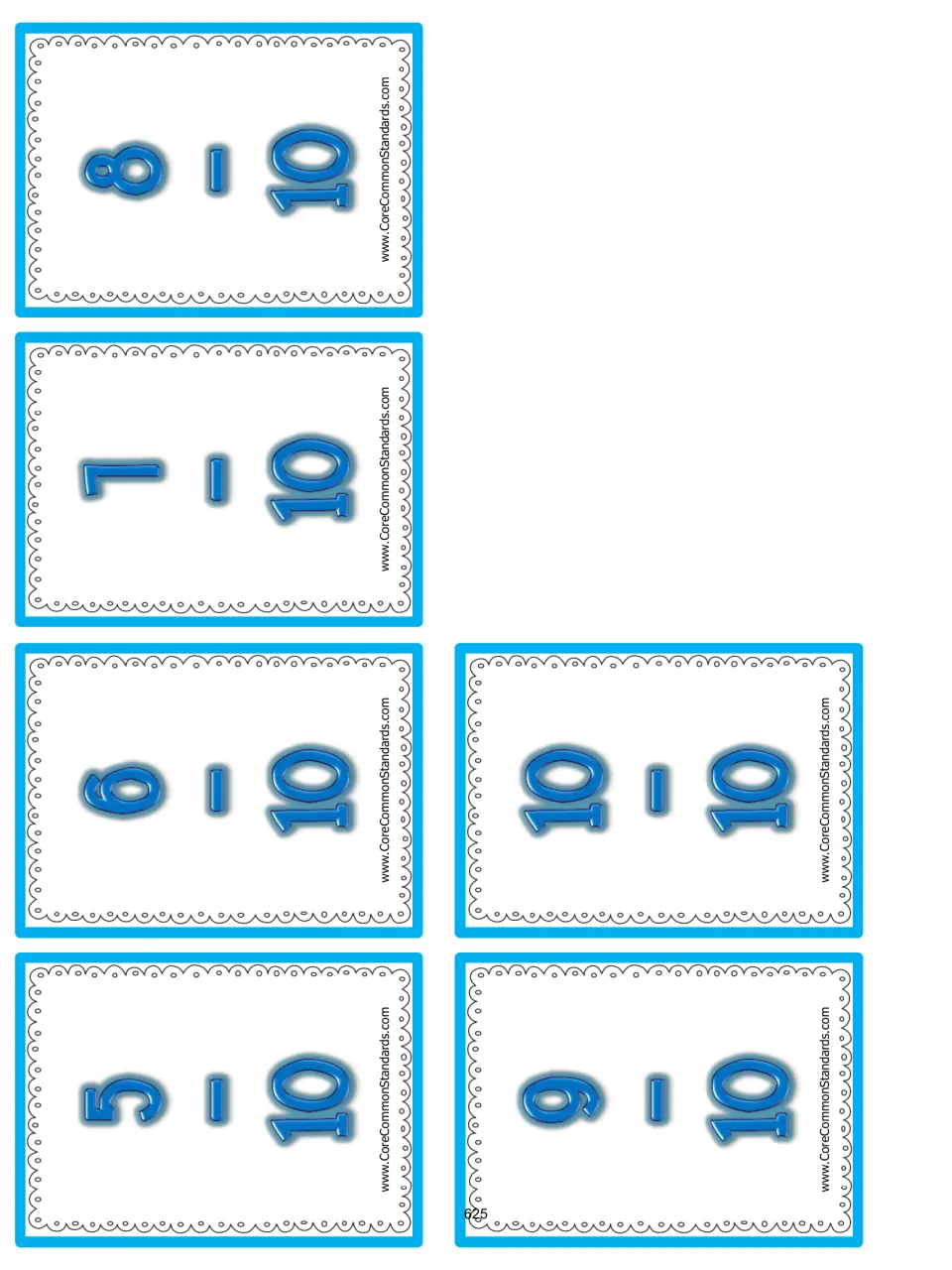 Final Fraction War cards 49–54 of 54 show 5/10, 6/10, 7/10, 8/10, 9/10, and 10/10 for comparing fractions