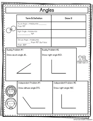 4th Grade Geometry Math Notes – sample page 2