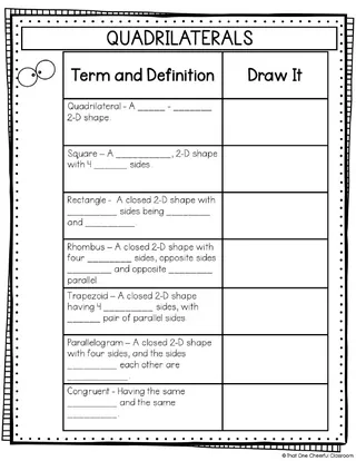 4th Grade Geometry Math Notes – sample page 4