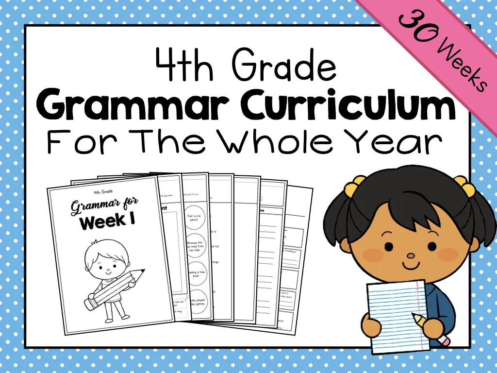 4th Grade Grammar Curriculum | Fourth Grade Year-Long Grammar – cover