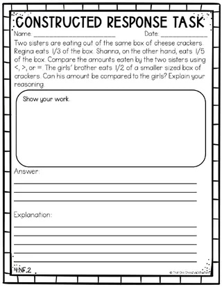 4th Grade Math Constructed Response Test Prep Packet – sample page 3