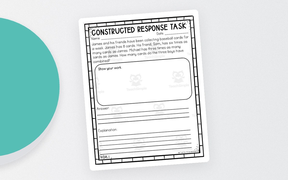 Constructed Response Task worksheet with a written-response box.