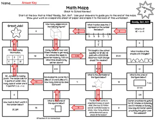 4th Grade Math Maze | Back to School Review – sample page 4