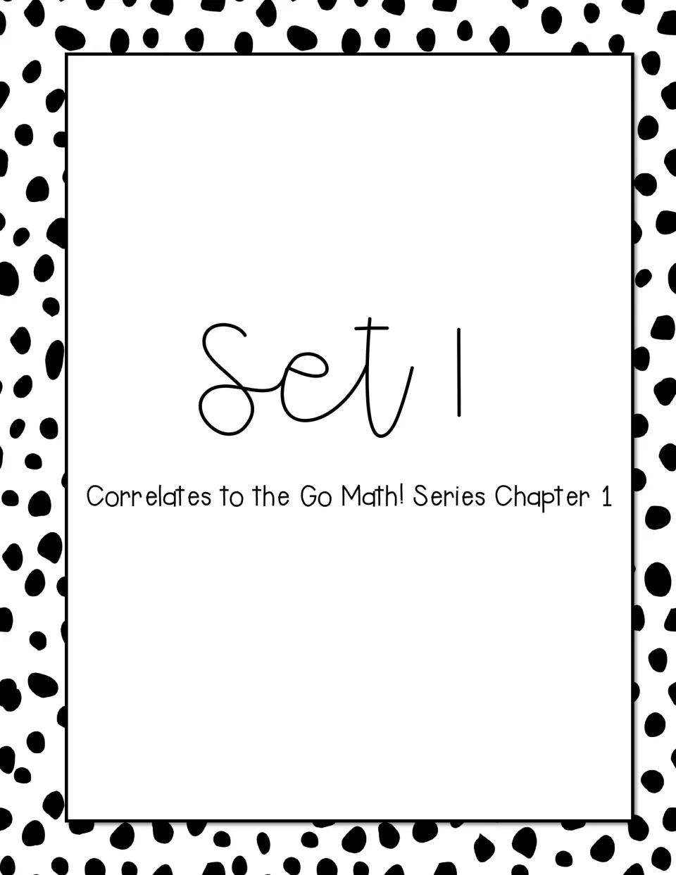 Set 1 divider page stating that this set of review pages correlates to the Go Math! Series Chapter 1