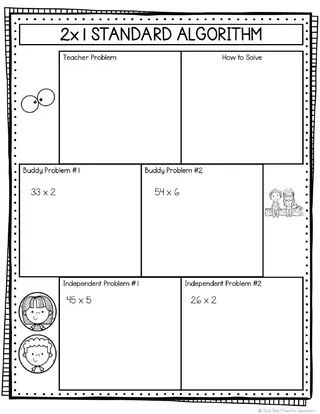 4th Grade Multiplication Math Notes – sample page 4