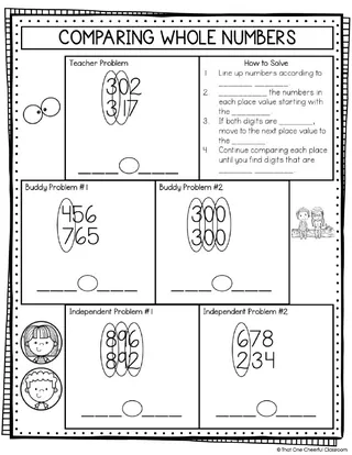 4th Grade Place Value Addition + Subtraction Math Notes – sample page 2
