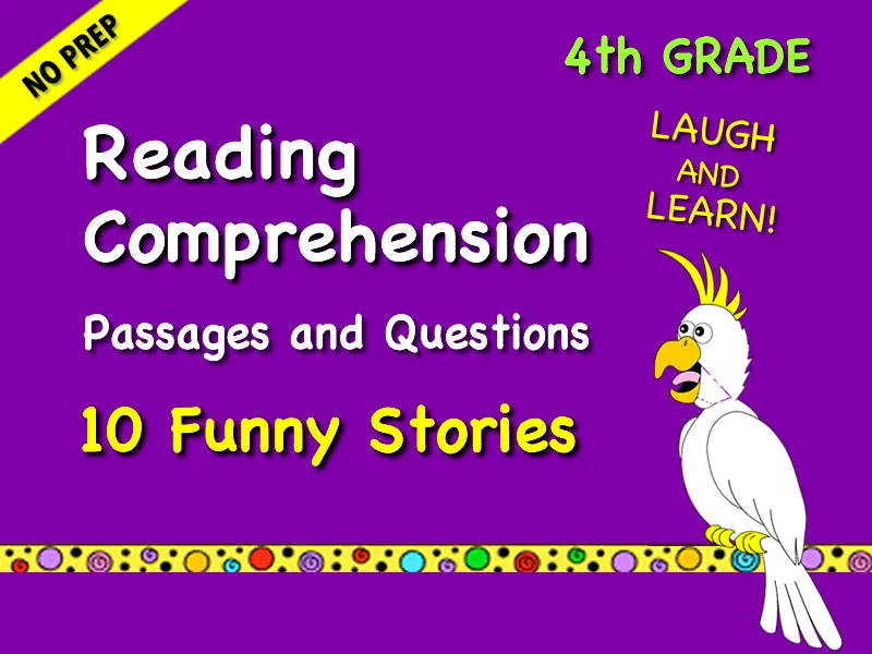 4th Grade Reading Comprehension Passages - Funny Stories – cover