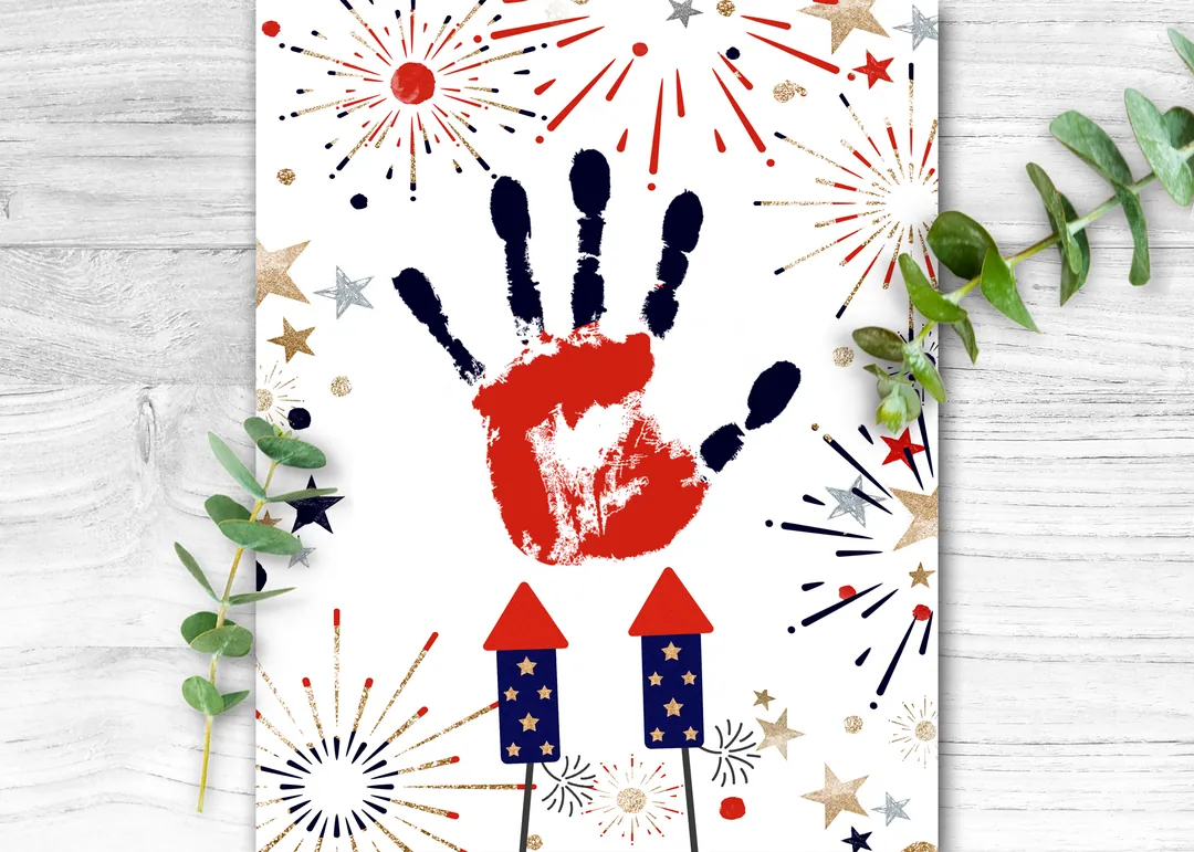 4th of July Fireworks Handprint Art – Patriotic Craft – cover