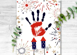 4th of July Fireworks Handprint Art – Patriotic Craft – cover