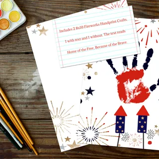 4th of July Fireworks Handprint Art – Patriotic Craft – preview 1