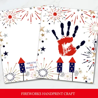 4th of July Fireworks Handprint Art – Patriotic Craft – preview 2