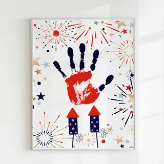 4th of July Fireworks Handprint Art – Patriotic Craft – preview 3