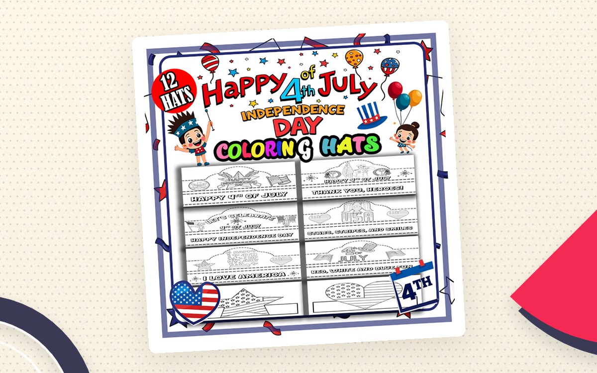 4th of July Hats - Crowns - Headbands Kindergarten - Preschool preview