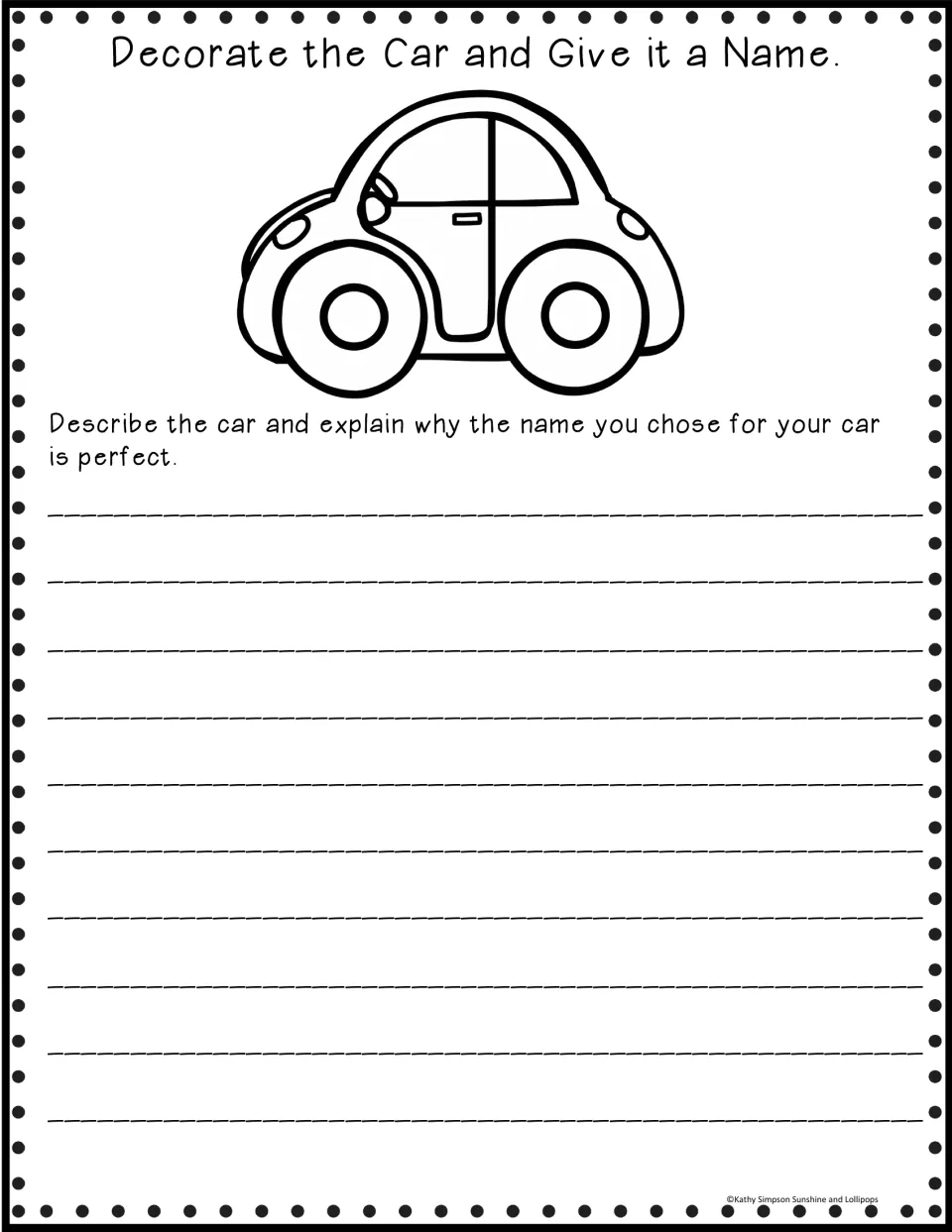 Name Your Car Day prompt: a car to decorate and name, then describe it and explain why the name is perfect