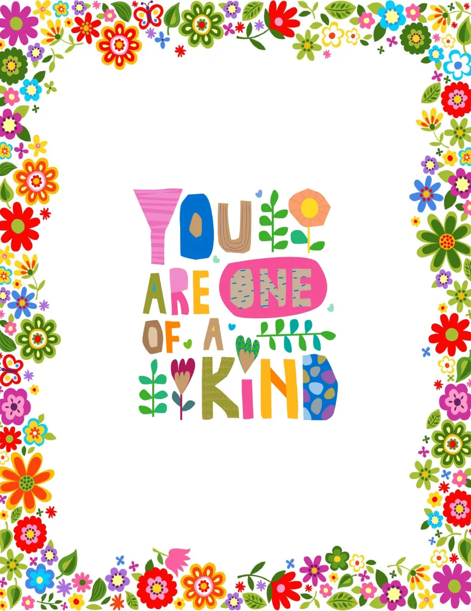 SEL poster 1 of 5 for classroom or counseling office display, reading "You are one of a kind".