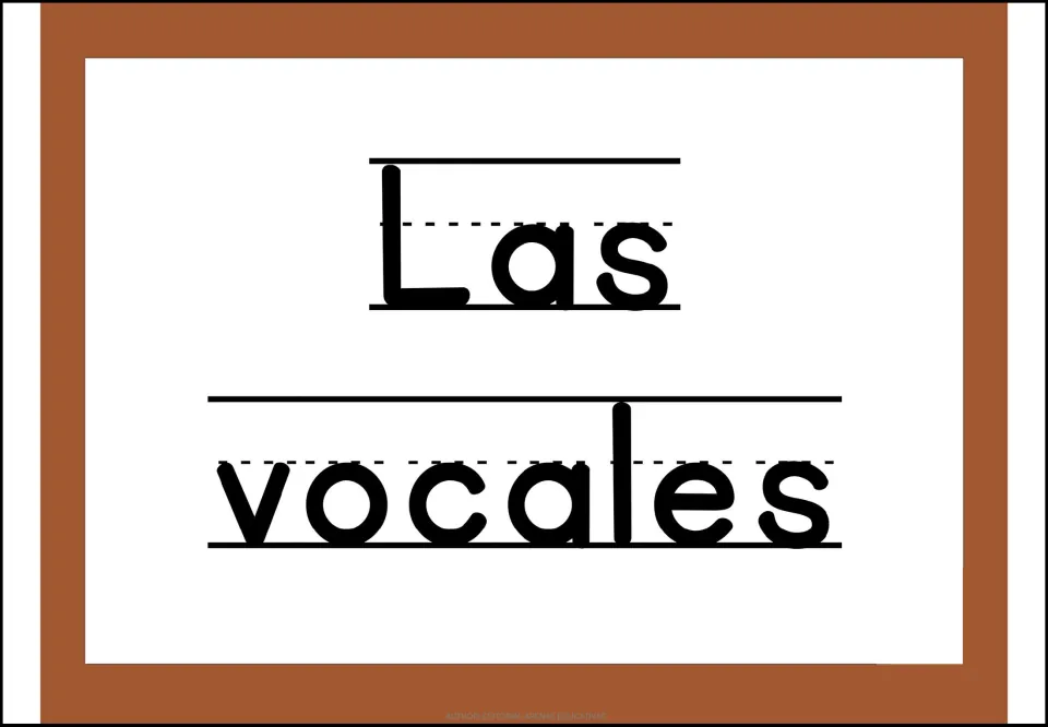 Heading page for the five Spanish vowel posters, displaying the words 'Las vocales' (the vowels)