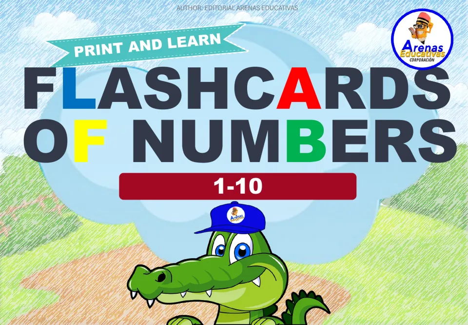Cover of the Spanish number flashcard resource, headed 'Flashcards of Numbers' and showing the range 1–10.
