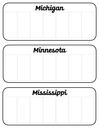 50 States License Plates – sample page 3