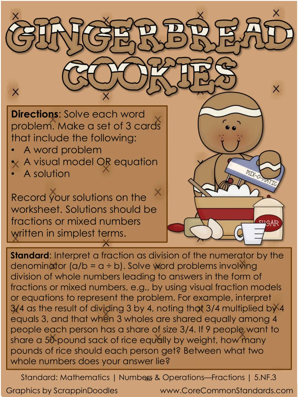 Activity directions: make three cards for each problem showing the word problem, a model or equation, and solution