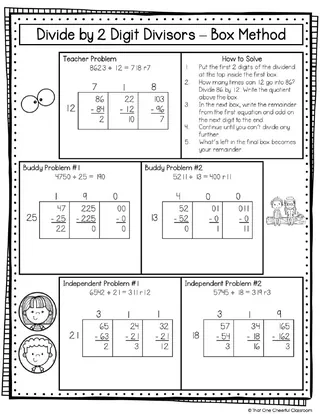 5th Grade Division – Guided Math Notes – sample page 2