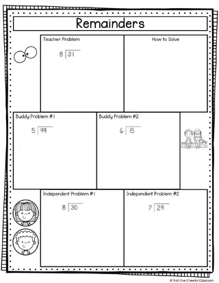 5th Grade Division – Guided Math Notes – sample page 3