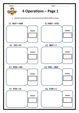 5th Grade Four Operations Worksheet – cover