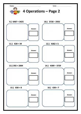 5th Grade Four Operations Worksheet – sample page 2