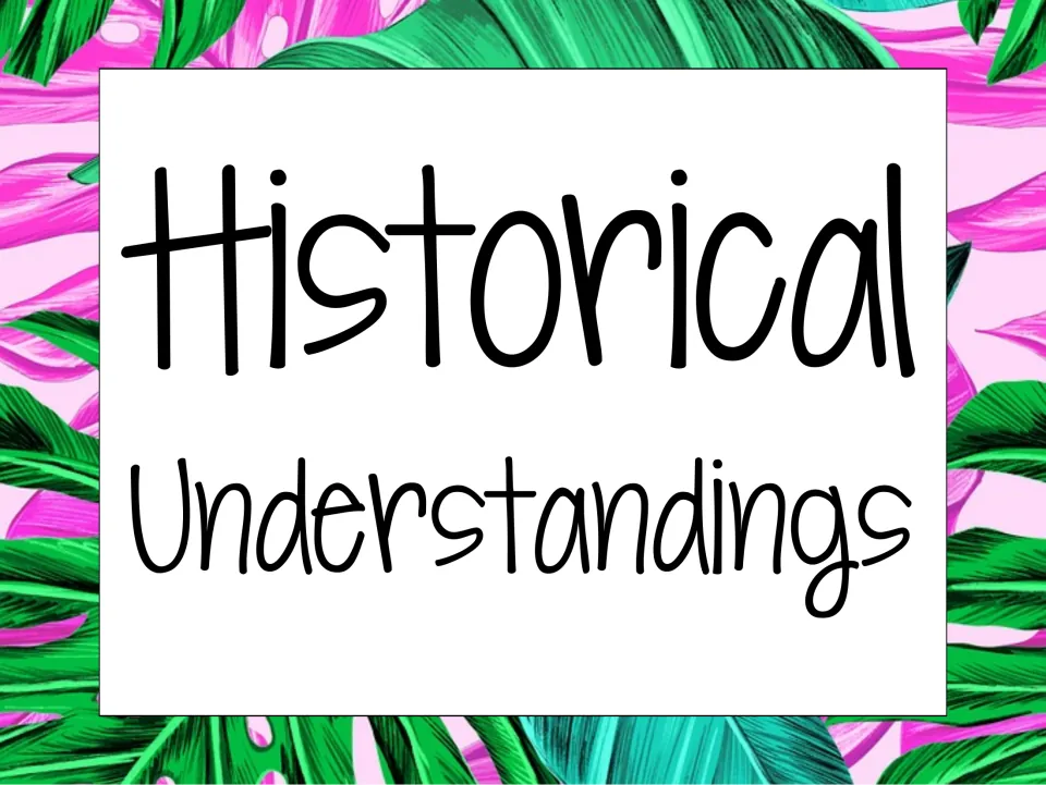 Historical Understandings section heading poster introducing the history standards in the social studies set