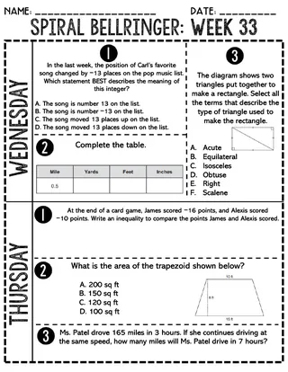 5Th Grade Math Bell Ringers Pdf – sample page 3