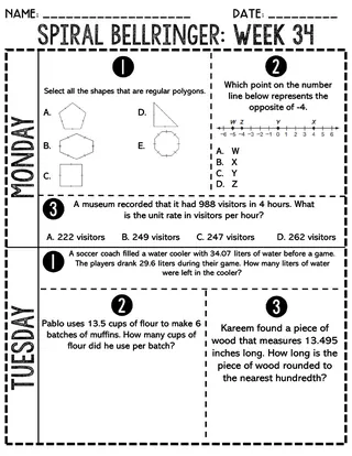 5Th Grade Math Bell Ringers Pdf – sample page 4