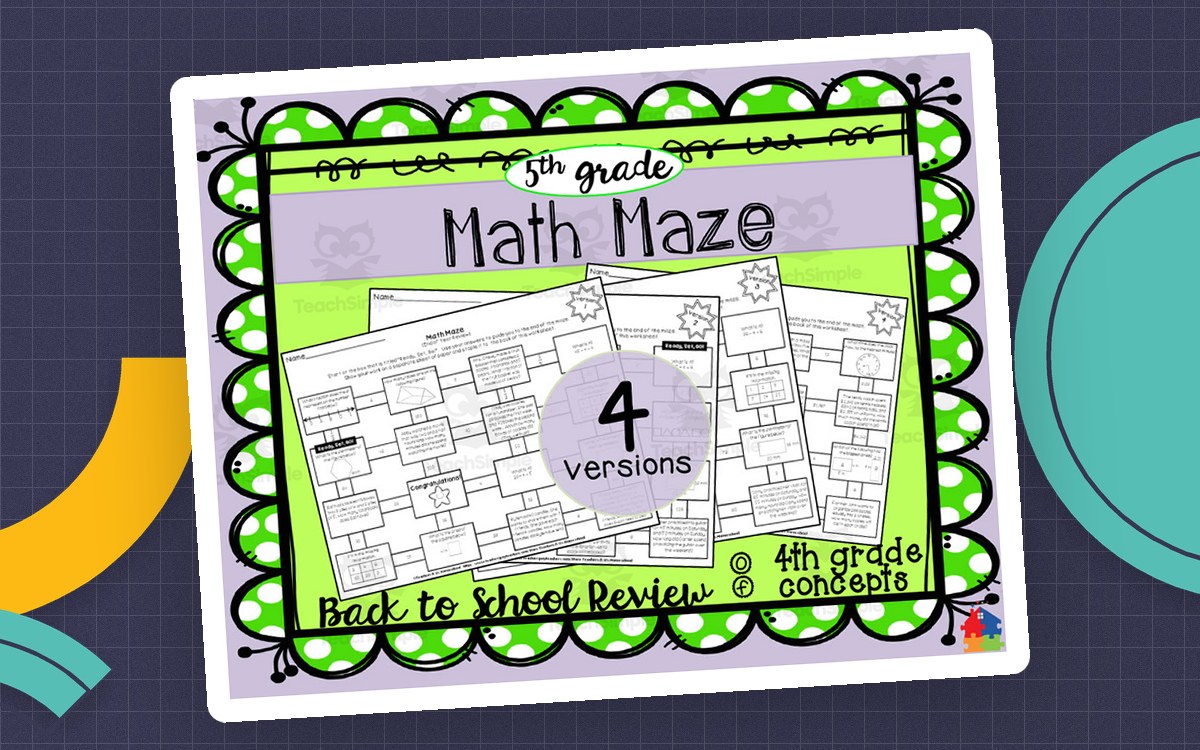 5th Grade Math Maze | Back to School Review preview