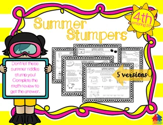 5th Grade Summer Stumpers | End of Year Math Riddles – cover